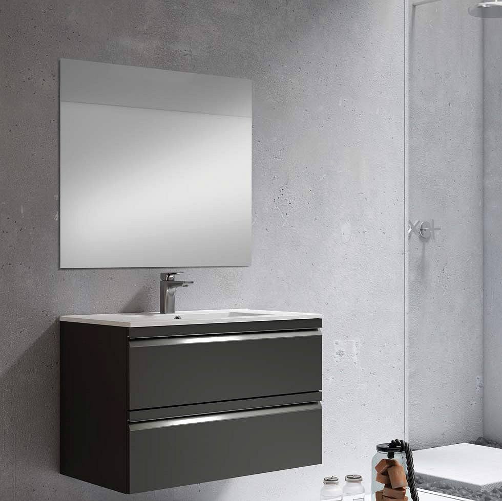 Mueble de baño suspendido de 120 cm con lavabo integrado color