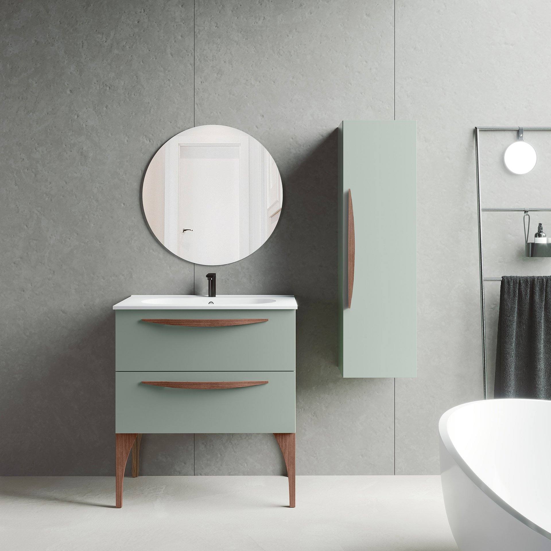 Mueble de baño modelo sansa 80cm con 2 cajones lavabo ceramico