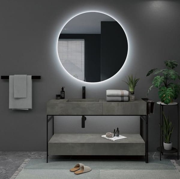 Espejo de baño LED Redondo - retroiluminado y antivaho - Maison de Luxe