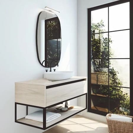 Conjunto mueble de baño con encimera de madera 12 cm de alta Sensi Inve